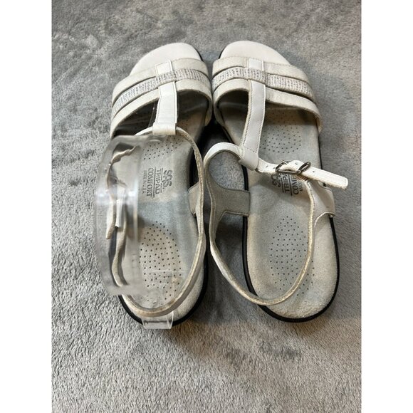 SAS Capri Comfort Women's White Leather Strappy Slingback Sandals Size 8 - Picture 5 of 10